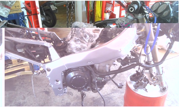 Der Rahmen nach der Lackierung,